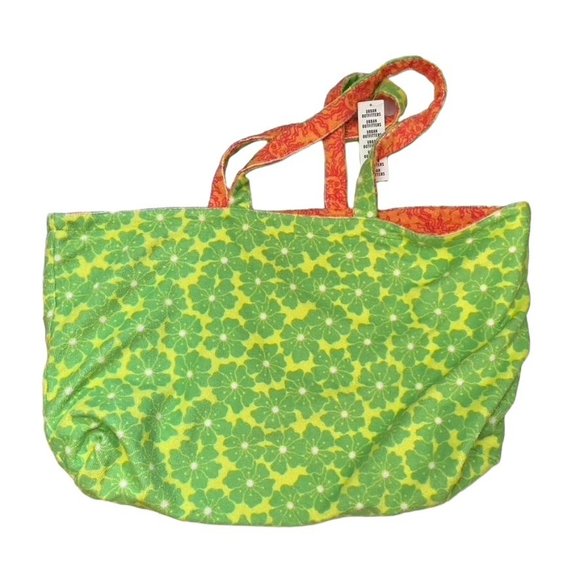 Lucky Printed Terrycloth Reversible Tote Bag Large Beach Poolside B2 - Picture 6 of 9